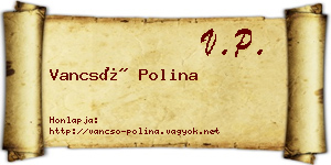 Vancsó Polina névjegykártya